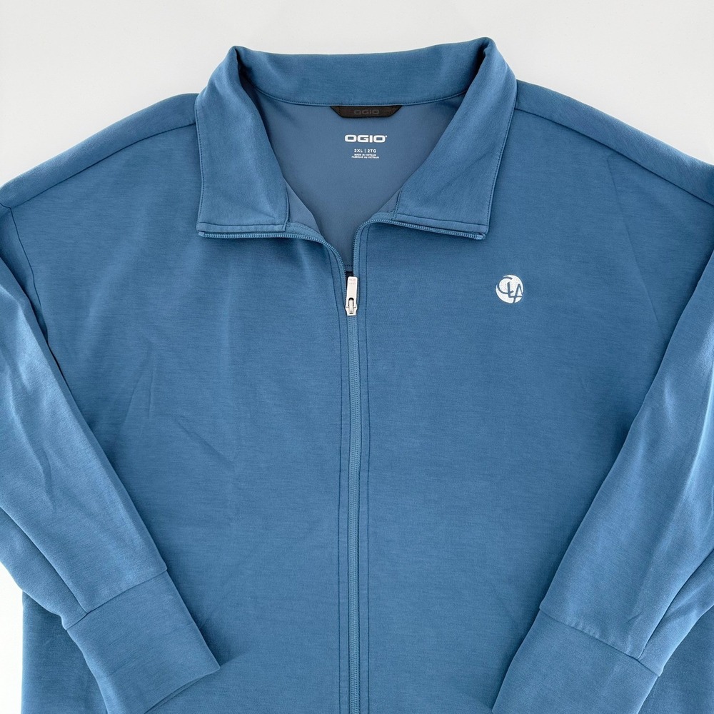 OGIO Full Zip Jacket Blue Long Sleeve CLA Embroidered Logo Performance Coat 2XL - Picture 3 of 9